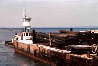 Mary Beth-D moving construction barge-Belford, NJ